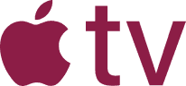 Apple TV logo featuring a stylized apple icon next to the lowercase letters 