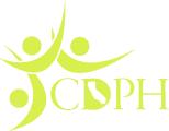 Logo with three stylized human figures and the letters 