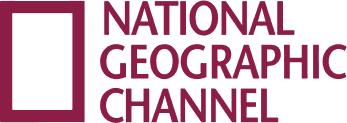 National Geographic Channel logo featuring a rectangular border and the channel name in uppercase maroon letters on a light background.