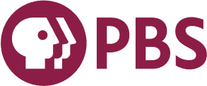 PBS logo featuring a stylized human profile inside a circle next to the letters "PBS" in bold, maroon font.